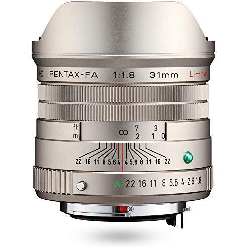 Pentax HD 31mmF1.8 Limited Silver Limited Lens Wide-Angle Prime Lens [F1.8 Large Aperture Lens] [High-Performance HD Coating] [SP Coating] [Round-Shaped Diaphragm] [Machined Aluminum Body ] (20220)