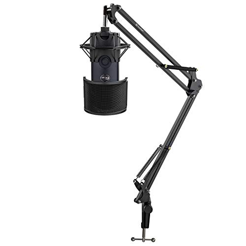 Blue Microphones Yeti X USB Microphone (Dark Gray) Bundle with Knox Gear Boom Arm, Pop Filter and Shock Mount (4 Items)