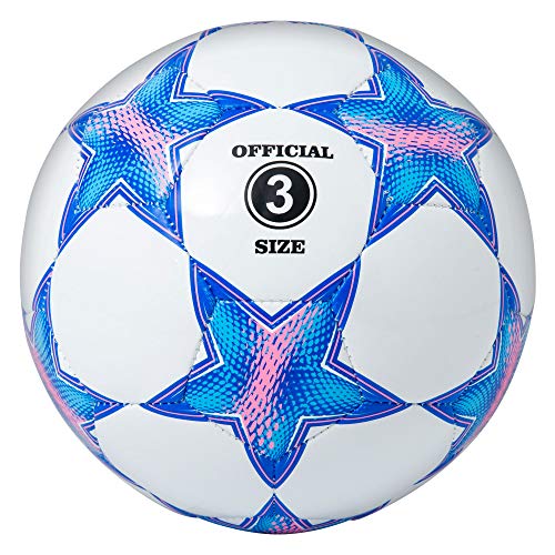 Runleaps Soccer Ball Size 3 for Kids, Ball Toys with Star Pattern Official Size Soccer Balls for Training, Playing, Boys, Girls, Toddlers( Blue )