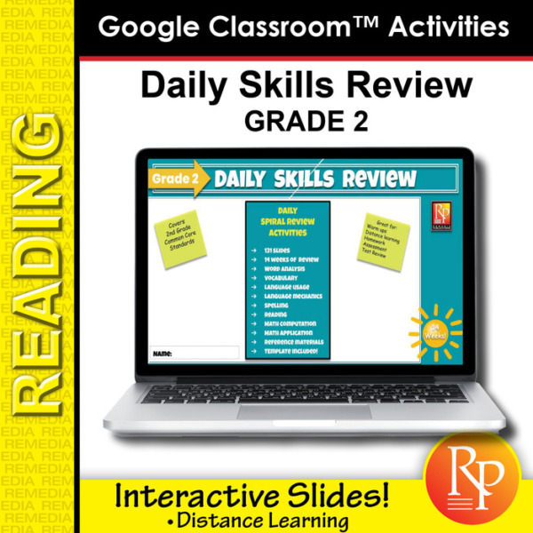 Google Classroom Activities: 114 Daily Spiral Review Lessons – Grade 2