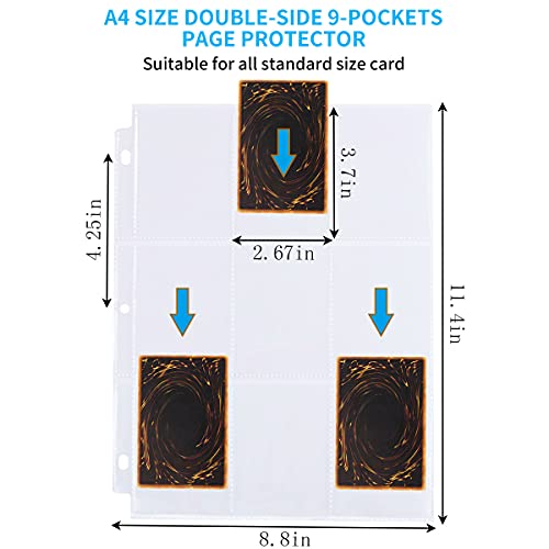 9 Pocket Page Protector – 540 Pockets Premium Double Side Trading Card Sleeves Pages for 3 Ring Binder, Standard Size Card Sheets Protectors Fit for Sport Cards, Coupon, Business Cards, Pokemon Cards | The Storepaperoomates Retail Market - Fast Affordable Shopping