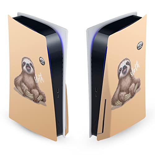 Head Case Designs Officially Licensed Animal Club International Sloth Faces Vinyl Faceplate Sticker Gaming Skin Decal Cover Compatible With Sony PlayStation 5 PS5 Disc Edition Console