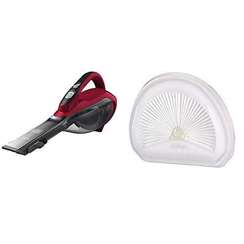 BLACK+DECKER Dustbuster Handheld Vacuum, Cordless, Chili Red with Replacement Filter (HLVA320J26 & VLPF10)