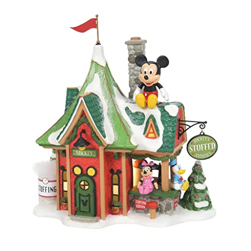 Department 56 North Pole Disney Village Mickey’s Stuffed Animals Lit Building, 6.34 in H x 3.19 in W x 5.51 in L, Multicolor