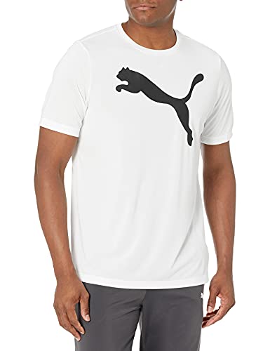 PUMA mens Active Big Logo Tee T Shirt, Puma White, X-Small US