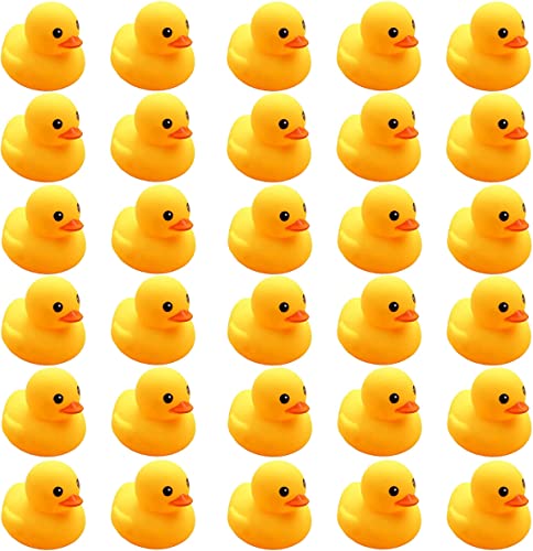 CICITOYWO Yellow Rubber Ducks, 30pcs Preschool Small Bath Toys Bathtub Floating Squeaky Duckies Gift for Baby Shower Infants Kids Toddler Party Decoration (Small)