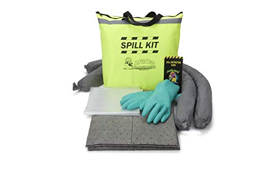 AABACO Universal Spill KIT – Perfect Spill Kits for Trucks – in Portable High Visibility Yellow Tote Bag –for Spill Response – Chemical Or Oil Containment -1 Kit