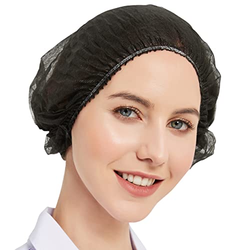ProtectX Disposable Bouffant (Hair Net) Caps Hair Head Cover Nets 21” (Black 100 pack)