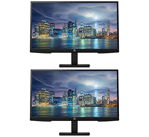 HP P27h G4 27 Inch IPS LED Backlit Monitor 2-Pack, Integrated Speakers, HDMI, FHD