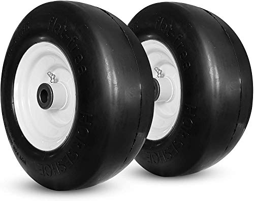 New 11×4.00-5 Flat Free Smooth Tire w/Steel Wheel for Zero Turn Lawn Mower Garden Tractor -hub Length 3″-5″ – Bore ID 5/8″ 114005 (2)