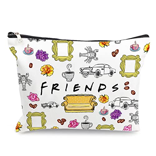 Funny Makeup Cosmetic Bags Friends Tv Show Merchandise Cotton Zipper Pouch Travel Bag Toiletry Make-Up Case for Friends Fans Women Stoner Friend Bestie Birthday Gifts