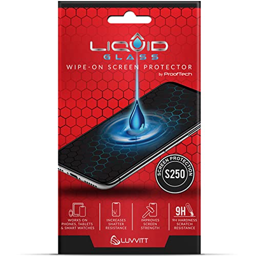 LIQUID GLASS Screen Protector with $250 Coverage | Wipe On Scratch and Shatter Resistant Nano Protection for All Phones Tablets and Smart Watches – Universal Fit (New and Advanced)