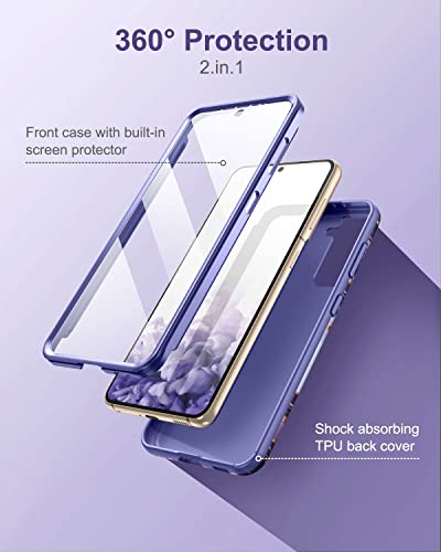 SURITCH Phone Case for Samsung Galaxy S21 Plus 6.7inches, Front Cover with Built-in Screen Protector Full-Body Protection Shockproof TPU Bumper Protective Case for Girl Women Cute, Lavender | The Storepaperoomates Retail Market - Fast Affordable Shopping