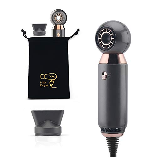 Professional Hair Dryer 800W Lightweight & Compact Blow Dryer Powerful Flow Hair Dryers for Travel and Home Concentrator Nozzle Gray