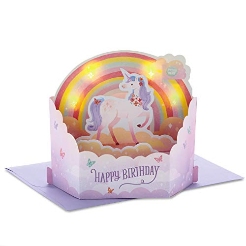 Hallmark Paper Wonder Musical Birthday Pop Up Card (Unicorns and Rainbows)