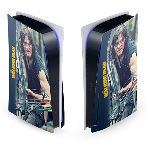 Head Case Designs Officially Licensed AMC The Walking Dead Daryl Lurk Daryl Dixon Graphics Vinyl Faceplate Sticker Gaming Skin Decal Cover Compatible With Sony PlayStation 5 PS5 Disc Edition Console