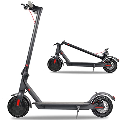 Electric Scooter for Adults, 8.5″ Solid Tires 350W Motor Speed 15.8 MPH, Up to 16 Miles, Long Range Battery, Portable Folding Electric Scooters for Adults(Black)