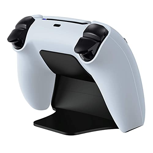 PlayVital Solid Black Controller Display Stand for ps5, Gamepad Accessories Desk Holder for ps5 Controller with Rubber Pads | The Storepaperoomates Retail Market - Fast Affordable Shopping