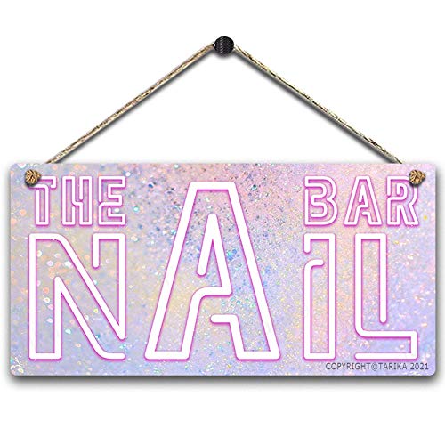 The Nail Bar 12.5X25 CM Vintage Look Decoration Art Hanging Sign for Home Kitchen Bathroom Farm Garden Garage Inspirational Quotes Wall Decor