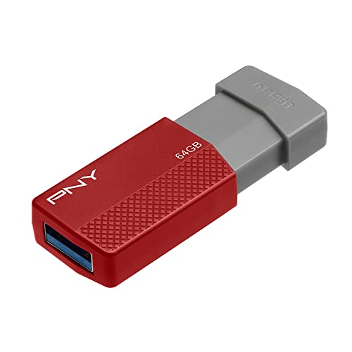 PNY USB 3.0 Flash Drive, 64GB, Assorted Colors, P-FD64GELEDG