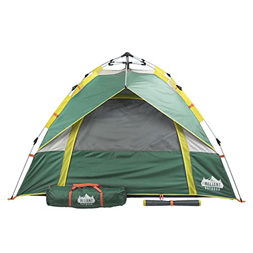 Reliant Outdoor 3-Person Family Tent for Camping and Hiking with Instant 60 Second Easy Setup, Waterproof and Windproof, Green