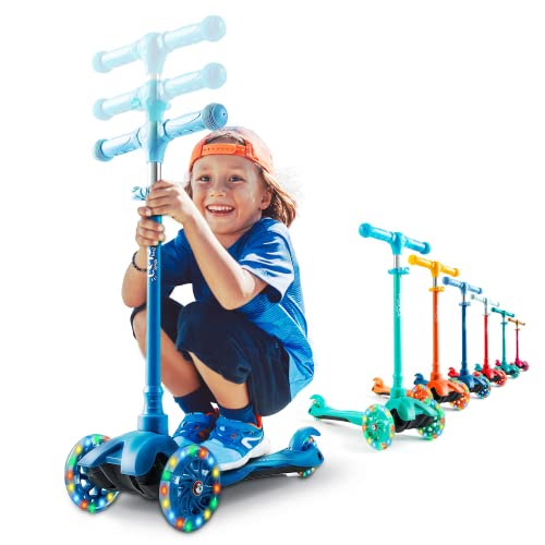 Kicksy – Kids Scooter – Toddler Scooter for Kids 2-5 Adjustable Height -3 Wheel Scooter for Kids Ages 3-5 Boys & Girls- Kids Three Wheel Scooter with Light Up LED Wheels Made for Stable Ride