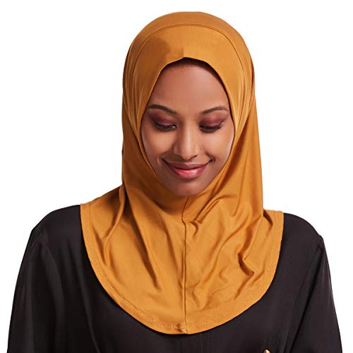 Women Muslim Turban Lady Adjustable Hijab Islamic Stretch Elastic Head Cover Camel