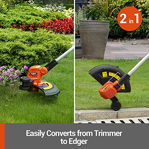 MAXLANDER 12 Inch 20V Cordless String Trimmer, 2 PCS 2.0Ah Battery Weed Wacker/Edger, 1 Quick Charger,6 PCS Replacement Spool Trimmer Lines, Length Adjustable, Powerful Lightweight Grass Trimmer | The Storepaperoomates Retail Market - Fast Affordable Shopping