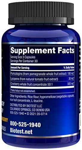 Biotest P-Well Prostate Health Supplement N.O. Booster – Advanced Urinary Tract Support – Pomegranate Punicalagins 180mg, Cranberry 500mg, Lycopene 30mg Per Serving – Non-GMO Vegan – 90 Capsules | The Storepaperoomates Retail Market - Fast Affordable Shopping