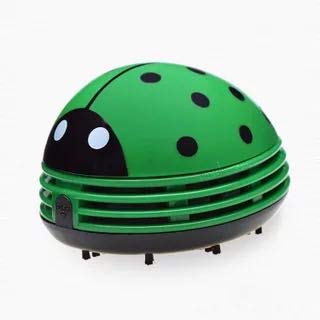 Aliotech Mini Portable Handheld Cordless Tabletop Crumb Sweeper Desktop Dust Vacuum Cleaner Ladybug Dust Sweeper(Green)