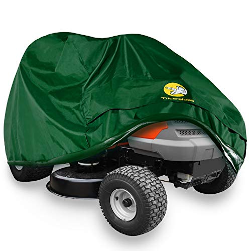 Lawn Mower Cover – Heavy Duty 600D Polyester Oxford Waterproof, Tractor Cover Fits Decks up to 54″, UV Protection Universal Fit with Drawstring All Season/Weather Protection