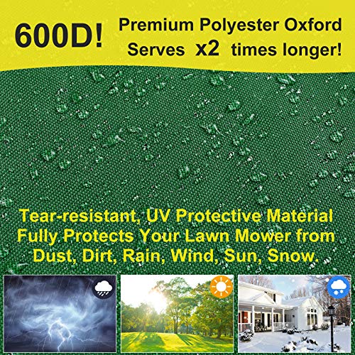 Lawn Mower Cover – Heavy Duty 600D Polyester Oxford Waterproof, Tractor Cover Fits Decks up to 54″, UV Protection Universal Fit with Drawstring All Season/Weather Protection | The Storepaperoomates Retail Market - Fast Affordable Shopping