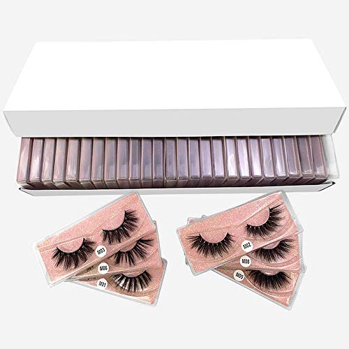 50 Pairs 3D Mink Lashes Bulk Wholesale Natural Long False Eyelashes Set Makeup Thick Fluffy Mink Eyelashes Pack (Mix 50 pairs)