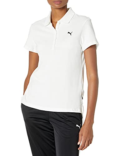 PUMA womens Essentials Polo T Shirt, Puma White-cat, X-Small US