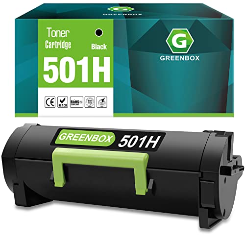 GREENBOX 50F1H00 501H High Yield Remanufactured Toner Cartridge Replacement for Lexmark 50F1H00 501H for MS310d MS310dn MS312dn MS315dn MS410dn MS415dn MS510dn MS610dn Printer (5,000 Pages, 1 Black)
