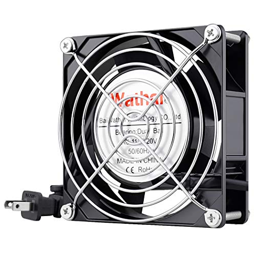 Wathai AC Power Axial Fan 110V 120V 92mm 90mm x 25mm Dual Ball Metal for DIY Ventilation Exhaust Projects Cooling