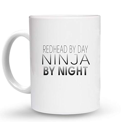Makoroni – REDHEAD BY DAY DEADLY NINJA BY NIGHT – 6 Oz. Ceramic ESPRESSO MUG Coffee Drink Cup, DesM94