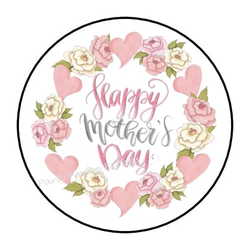 Happy Mothers Day Heart Envelope Seals Label 1.5″ Stickers (90)