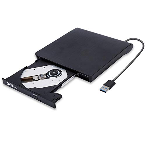 External CD/DVD Drive, USB 3.0 CD Player DVD Drive ROM +/-RW Optical Reader Writer Burner for Windows 10/8/7, Linux, Mac Laptop Desktop PC, MacBook Pro/ Air, iMac, Surface Pro (Black)