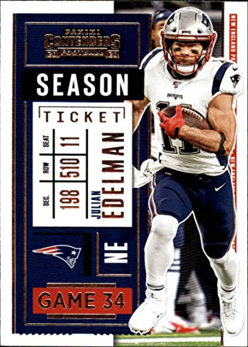 2020 Contenders NFL Season Ticket #43 Julian Edelman New England Patriots Official Football Trading Card by Panini America (Stock photo used, card is straight out of pack and box, Sharp Corners, Centering Varies)