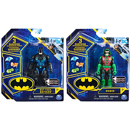 DC Comics Batman 4-inch Bat-Tech Batman and Robin Action Figures with 6 Mystery Accessories, for Kids Aged 3 and up, Amazon Exclusive | The Storepaperoomates Retail Market - Fast Affordable Shopping