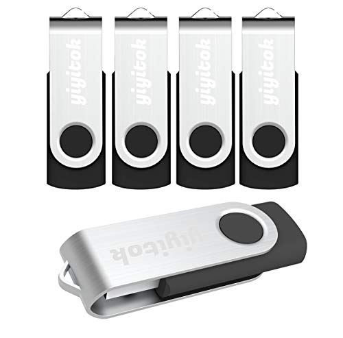 USB Drive 32GB Pack of 5 ,USB 2.0 ,USB Stick with Red Led Indicator ,32gb Flash Drive 5 Pack,Memory Stick Storage (Black Color)