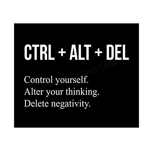 “CTRL+ALT+DEL” Inspirational Motivational Wall Art & Decor-Positive Quotes Poster Prints 8×10-Home Office Desk-Classroom Decor-Success Sayings-Encouragement Gifts for Men, Women, Teens-Ready to Frame.