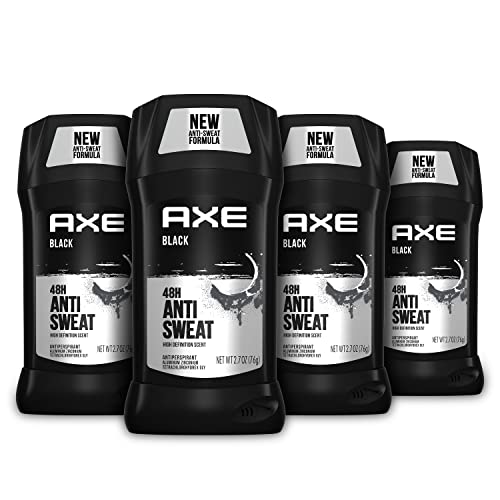 AXE Antiperspirant Stick For Men 48 Hour Sweat And Odor Protection For Long Lasting Freshness, Black Frozen Pear & Cedarwood Men’s Deodorant 2.7 oz 4 Count
