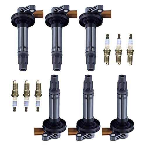 MCK 6pcs Ignition Coil Pack And Motorcraft Iridium Spark Plug Compatible With Ford Lincoln Expedition F-150 F150 Flex Police Interceptor Transit 2011-2017 11-17 3.5L 3.5 V6 UF646