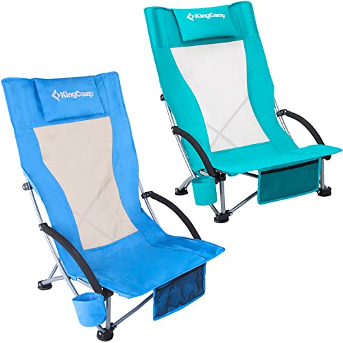 KingCamp High Back Folding Beach Chair 2 Packs