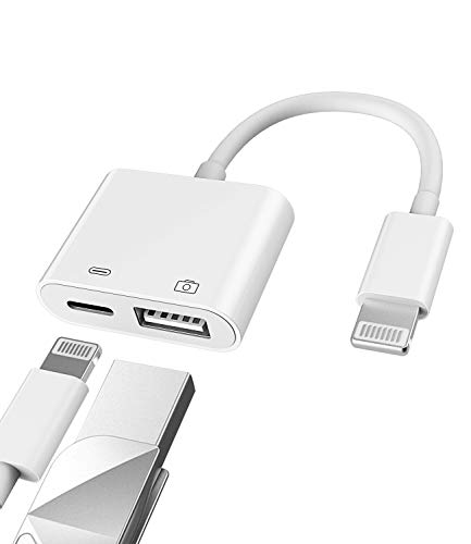 Apple Certified Lightning Male to USB Female Adapter OTG and Charger Cable for iPhone 11 12 Mini max pro xs xr x se 7 8plus Ipad air A Camera Memory Stick Flash Drive Cord Converter Charging Splitter