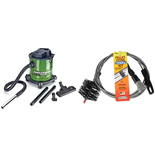 POWERSMITH PAVC101 10 Amp Ash Vacuum & Brushtech B67C Pellet Stove Cleaning Kit