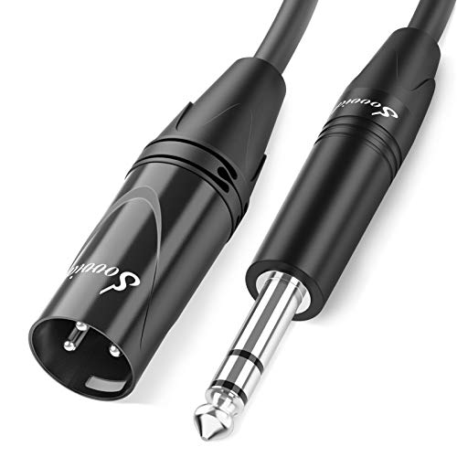 1/4 to XLR Male Cable-Sovvid Quarter inch XLR Male to 1/4 Male Balanced Interconnect Cable 6.35mm TRS Male to XLR Male 3Feet