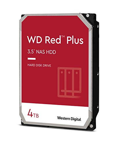 Western Digital 4TB WD Red Plus NAS Internal Hard Drive HDD – 5400 RPM, SATA 6 Gb/s, CMR, 128 MB Cache, 3.5″ -WD40EFZX